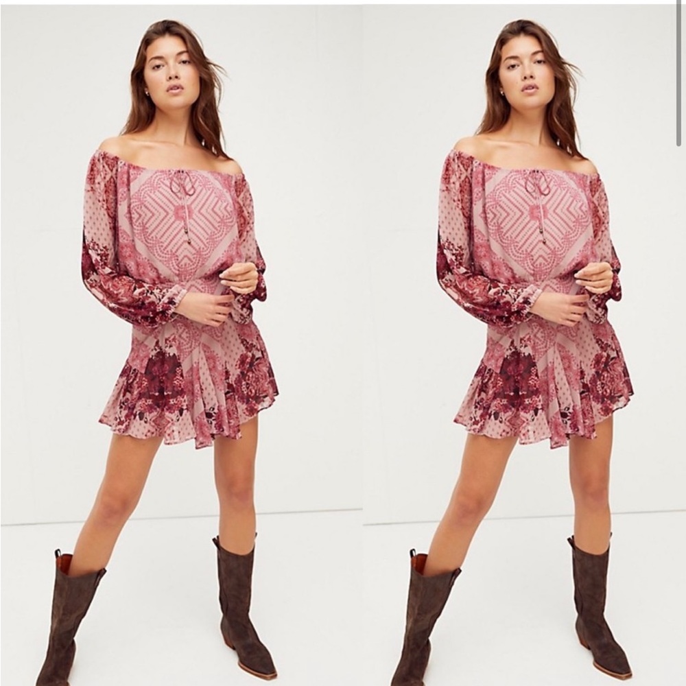 Flirty Floral Off-Shoulder Dress